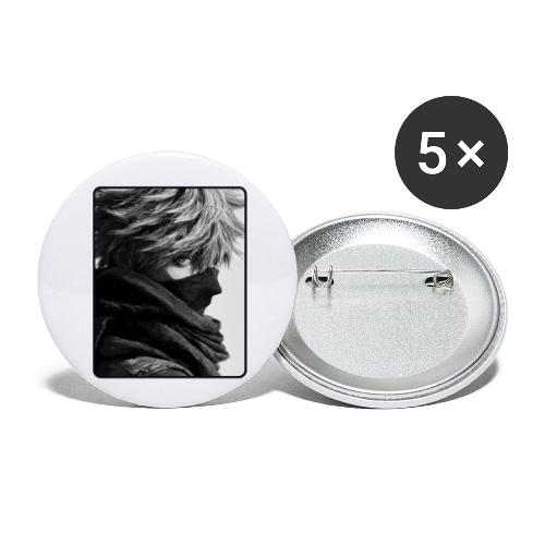 Battle-Worn Ninja Portrait - Buttons small 1'' (5-pack)