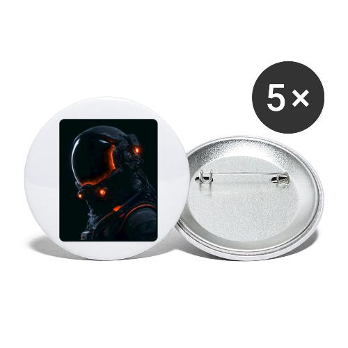 Futuristic Astronaut Helmet - Buttons small 1'' (5-pack)