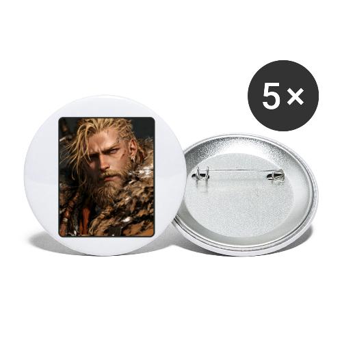 Battle-Scarred Viking Warrior - Buttons small 1'' (5-pack)