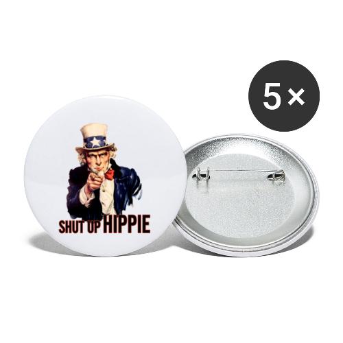 SHUT UP HIPPIE WHITE OUTL - Buttons small 1'' (5-pack)