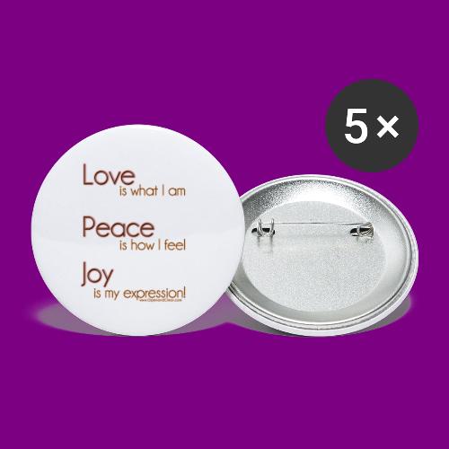 LOVE PEACE JOY - Buttons small 1'' (5-pack)