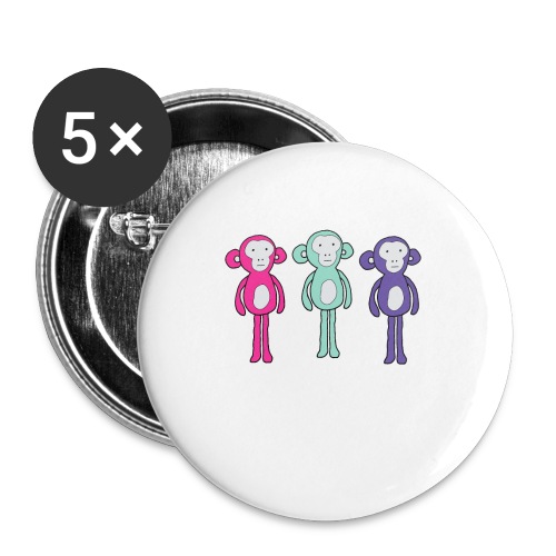 Three chill monkeys - Buttons small 1'' (5-pack)