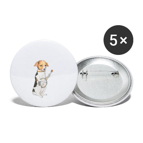 Lucky the Beagle + Banjo - Buttons small 1'' (5-pack)