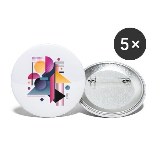 Color Pulse Geometry - Buttons small 1'' (5-pack)