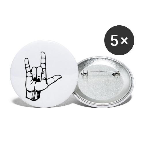 Rock n Roll Hand Sign - Buttons small 1'' (5-pack)