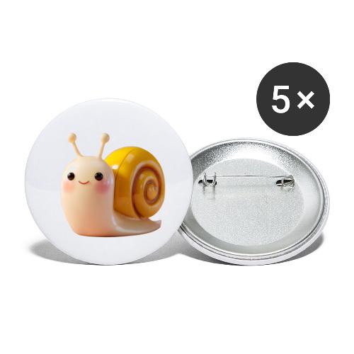 Sweet Cartoon Baby Snail Full of Joy - Buttons small 1'' (5-pack)