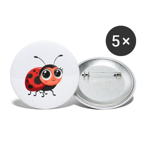 Cute Cartoon Ladybug Full of Joy - Buttons small 1'' (5-pack)