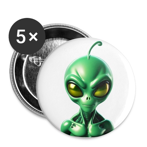 Green Martian - Buttons small 1'' (5-pack)