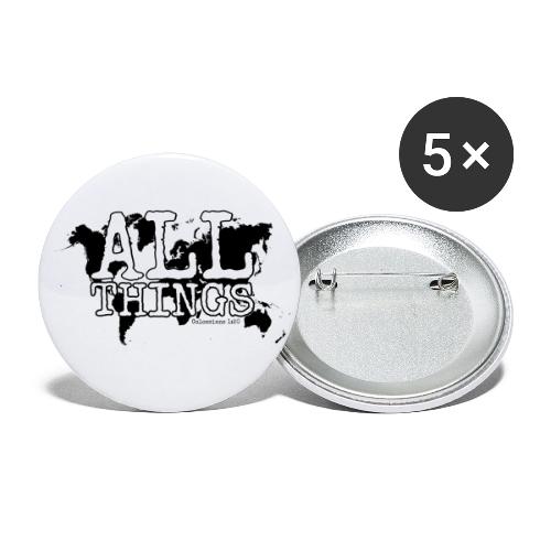 All Things World Map - Buttons small 1'' (5-pack)