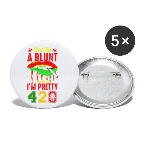 Pleasant 420 Smoke a Blunt Weed Marijuana Design - Buttons small 1'' (5-pack)