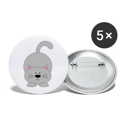 Lovely Grey Kitty - Soft Cozy Newborn Gift - Buttons small 1'' (5-pack)