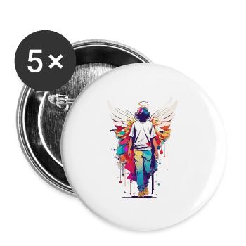 Angel with no face - Buttons small 1'' (5-pack) - white