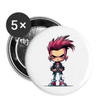 Cute punk girl - Buttons small 1'' (5-pack) - white