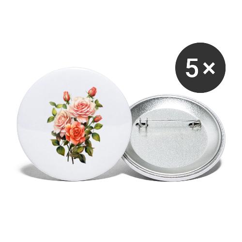 Pink Roses - Buttons small 1'' (5-pack)