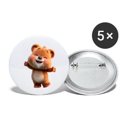 Joyful Baby Bear with Arms Up - Buttons small 1'' (5-pack)