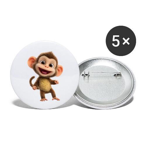 Happy Baby Monkey Standing - Buttons small 1'' (5-pack)