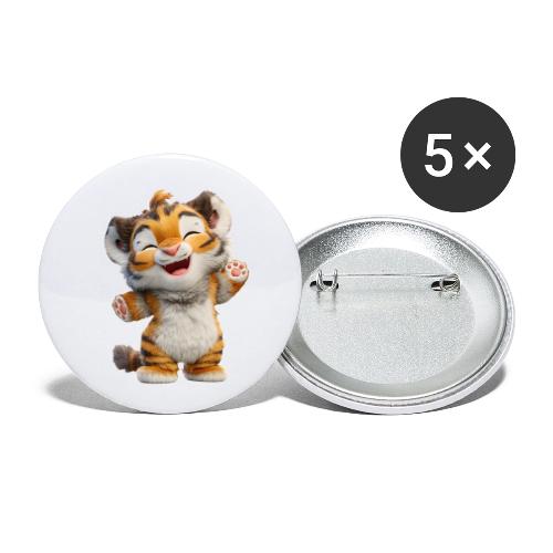 Energetic Baby Tiger Standing with Joy - Buttons small 1'' (5-pack)