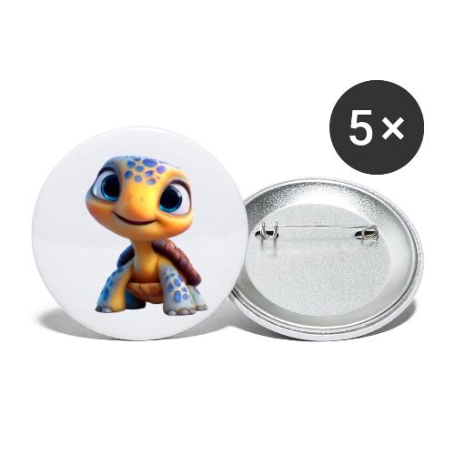Joyful 3D Baby Turtle with Big Eyes - Buttons small 1'' (5-pack)
