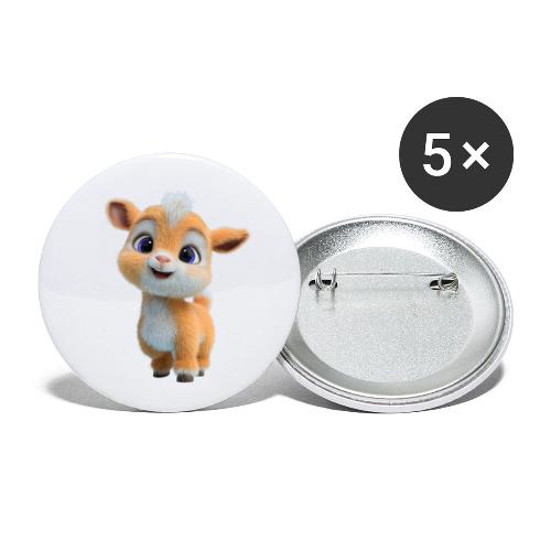 Cute Cartoon Baby Goat with Big Eyes - Buttons small 1'' (5-pack)