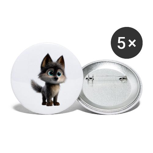Innocent Cartoon Baby Wolf - Buttons small 1'' (5-pack)