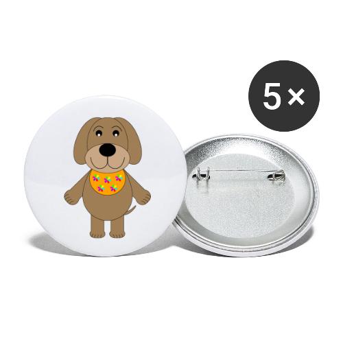 Friendly Baby Pup - Infant Wear and Coffee mugs - Buttons small 1'' (5-pack)