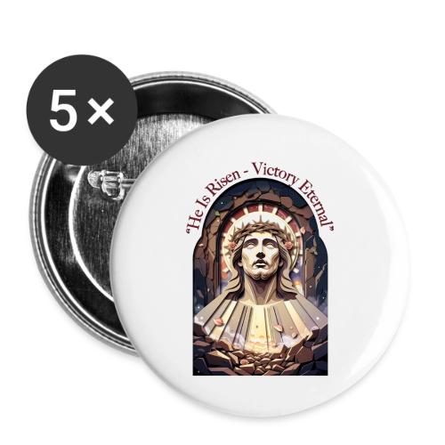Easter He Is Risen Face of Christ T Shirt, Gift - Buttons small 1'' (5-pack)