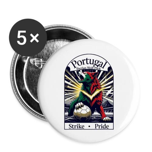 Portugal Iberian Wolf Soccer T Shirt, Pride Gift - Buttons small 1'' (5-pack)
