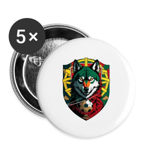 Portugal Iberian Wolf Soccer T Shirt,Football Gift - Buttons small 1'' (5-pack)