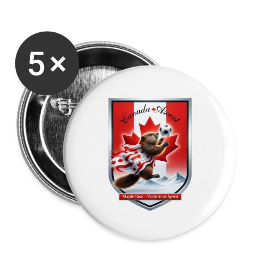 Canada Beaver Ascent T-Shirt, Canadian Pride Gift - Buttons small 1'' (5-pack)