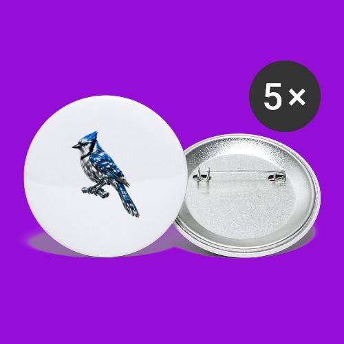Silver Blue Jay on Perch - Buttons small 1'' (5-pack)
