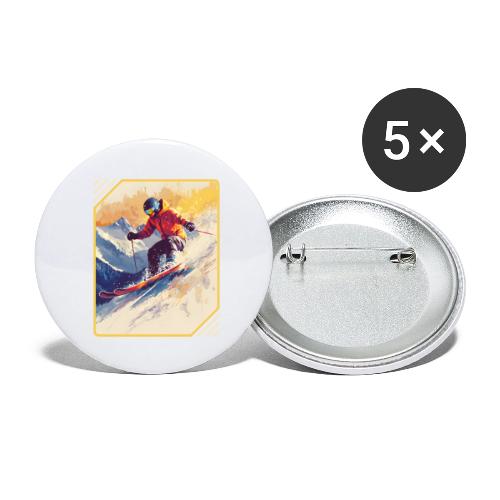Skiing Through Snow Dreams - Buttons small 1'' (5-pack)