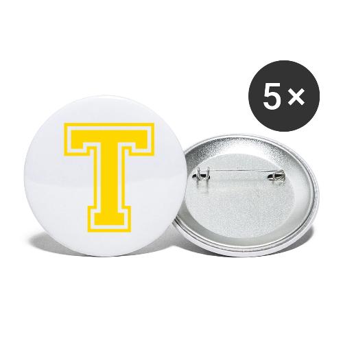 Letter T – Capital Athletic Alphabet Monogram - Buttons small 1'' (5-pack)