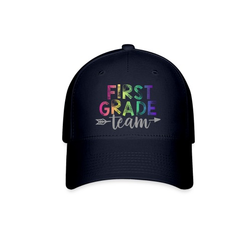 First Grade Team Teacher T-Shirts Rainbow - Flexfit Baseball Cap