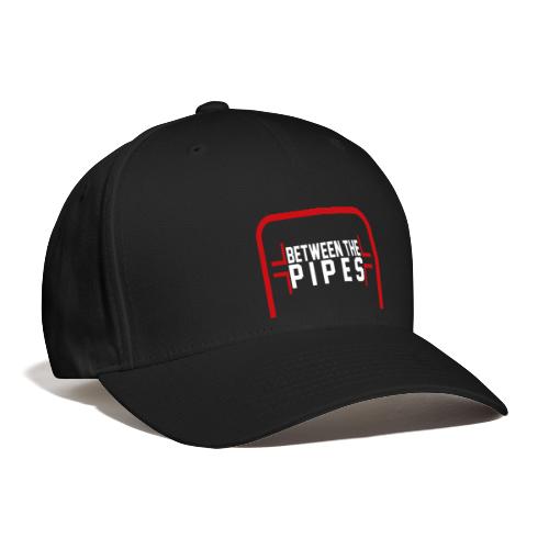 Between The Pipes White Font Logo - Flexfit Baseball Cap