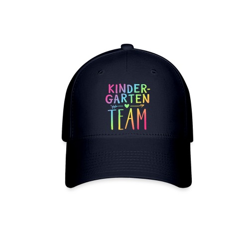 Kindergarten Team Neon Rainbow Teacher T-Shirts - Flexfit Baseball Cap