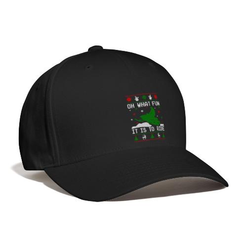 Oh What Fun Snowmobile Ugly Sweater style - Baseball Cap