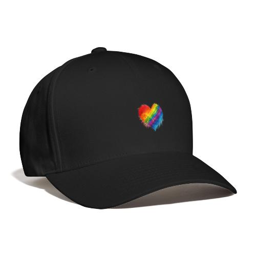 Watercolor Rainbow Pride Heart - LGBTQ LGBT Pride - Flexfit Baseball Cap