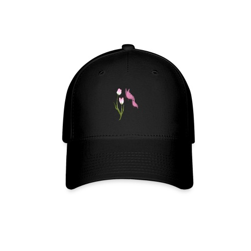 Pink Tulip and Pink Butterflies - Flexfit Baseball Cap