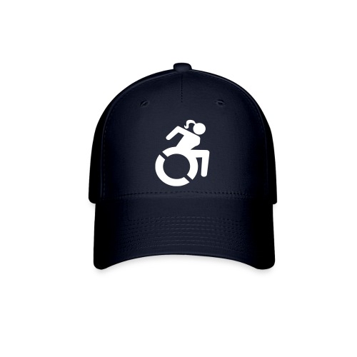 Wheelchair woman symbol. lady in wheelchair - Flexfit Baseball Cap