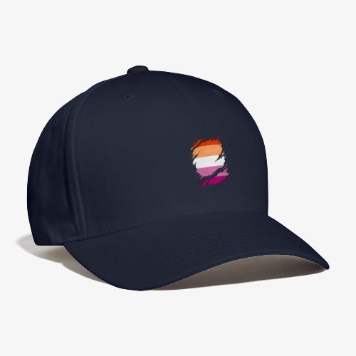Lesbian Pride Flag Ripped Reveal - Baseball Cap
