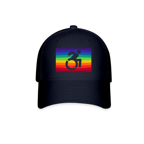 Rainbow wheelchair, LGBTQ flag 001 - Flexfit Baseball Cap