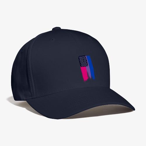 Bisexual Painted Stars and Stripes - Flexfit Baseball Cap