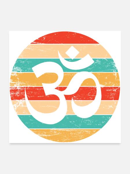 Yoga Om Symbol Vintage - Poster 24x24 - white - Front