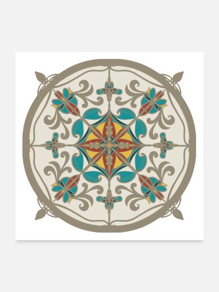 Colorful mandala guard your heart and mind - Poster 24x24 - white - Front