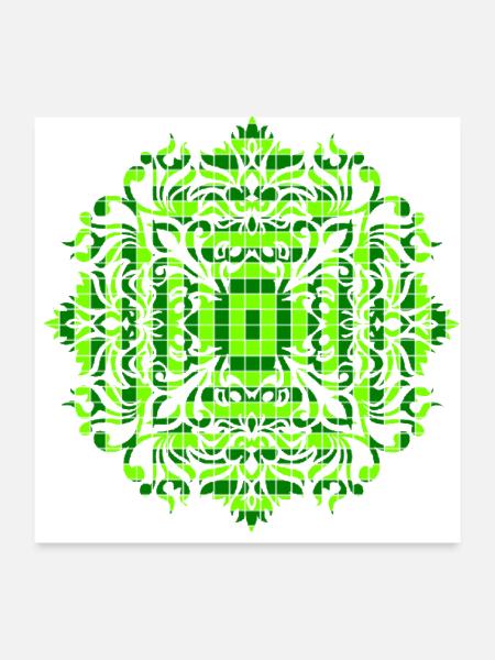 Dual shades flower design - Poster 24x24 - white - Front