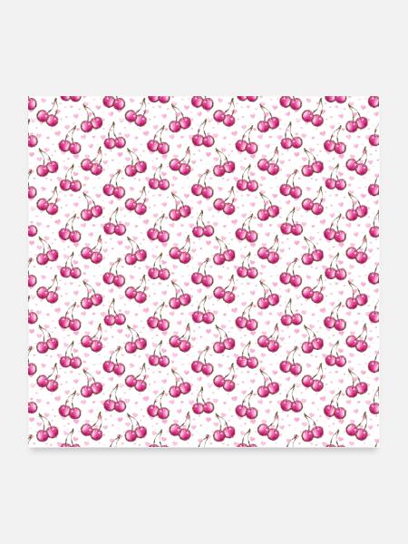 Cherries Pattern - Poster 24x24 - white - Front