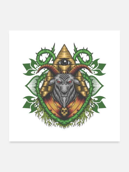 baphomet illustration - Poster 24x24 - white - Front