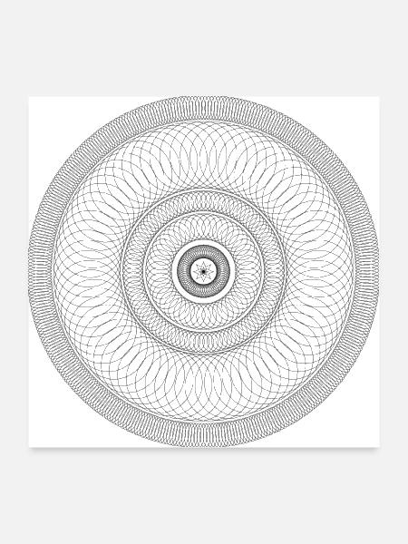 60's / 70's Geometrical Circle Design_Black - Poster 24x24 - white - Front