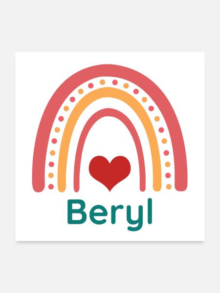 Beryl Vintage Boho Rainbow - Poster 24x24 - white - Front