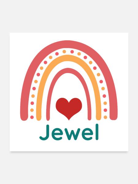 Jewel Vintage Boho Rainbow - Poster 24x24 - white - Front